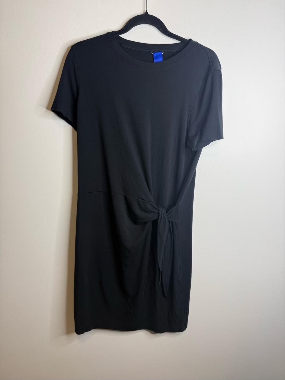 Kit and Ace Black Tie-Waist Short Sleeve Midi Dress size medium